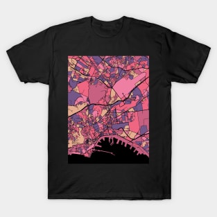 Naples Map Pattern in Purple & Pink T-Shirt